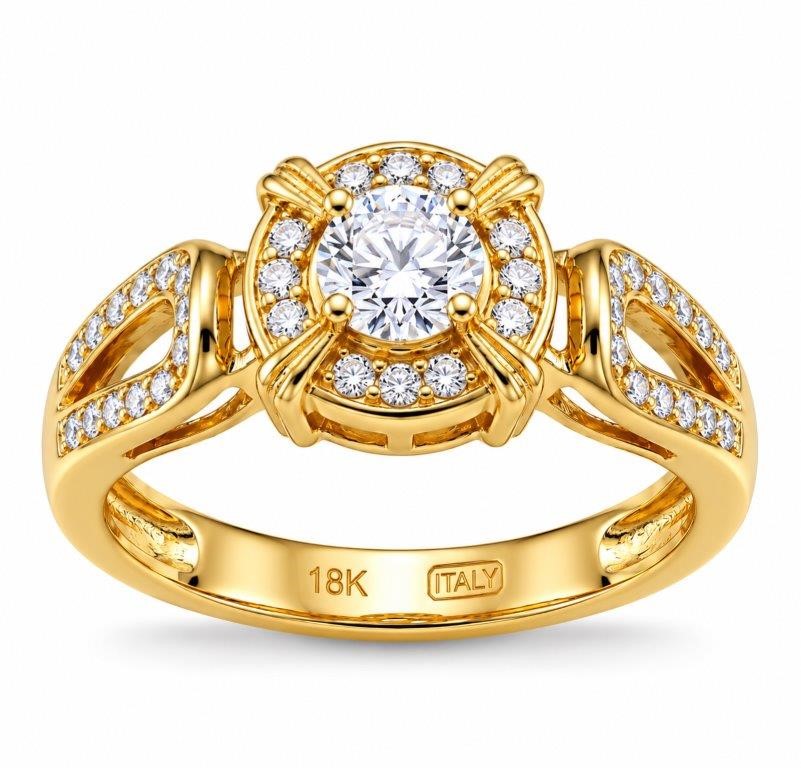 18K/Italy Gold Filled Ring -(stamped 18K/Italy)-Warranty Quality-Bonus