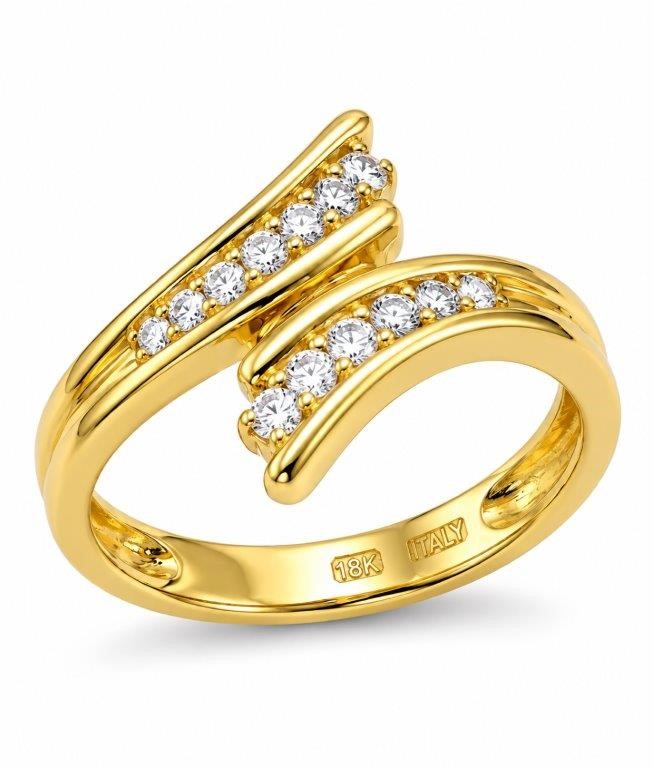 18K/ITALY Yellow Gold BondedRing -Quality Guarantee-8 US-Bonus Gift