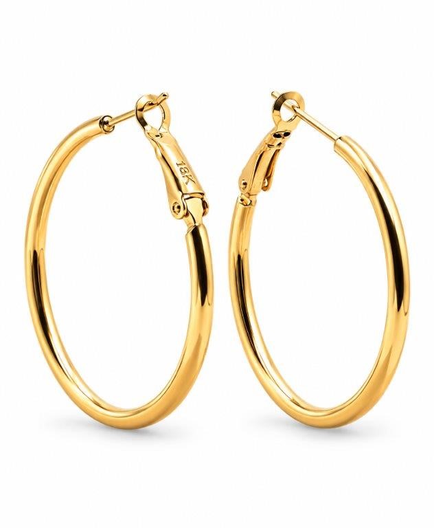 18K/Italy  Gold Bonded Earring -(stamped 18K/Italy)-Warranty Quality-Bonus