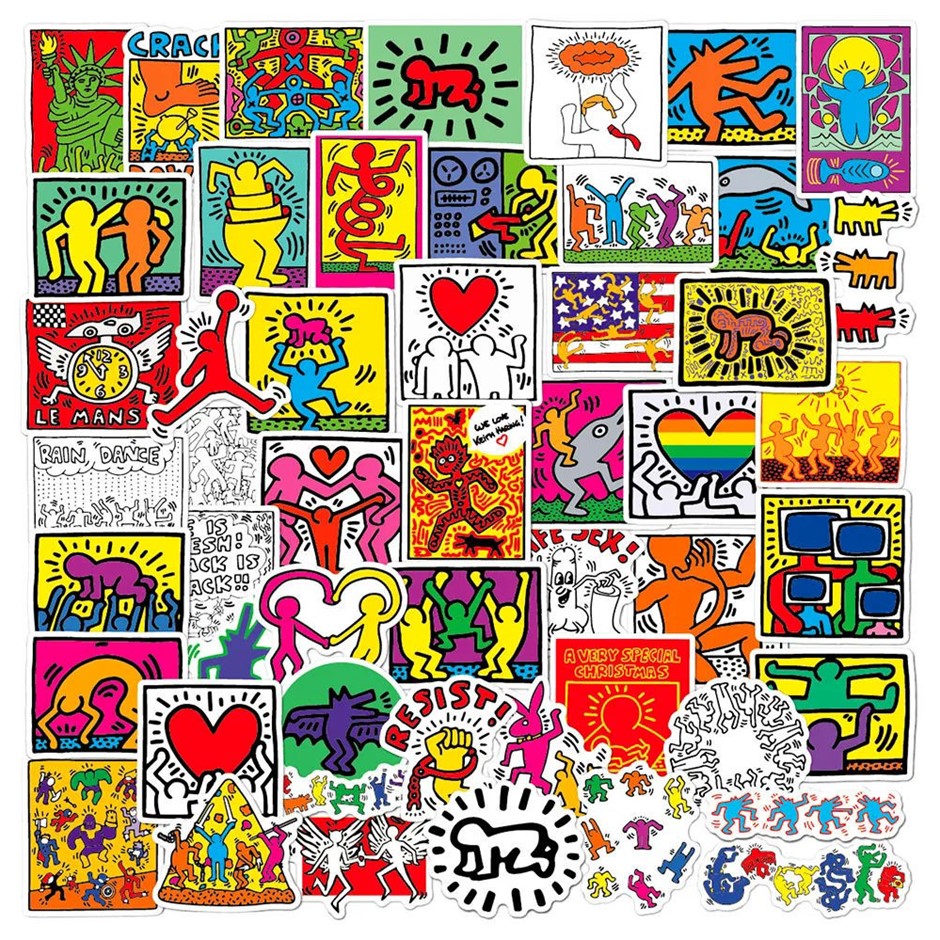 50pcs Set Keith Haring Graffiti Pre cut Stickers