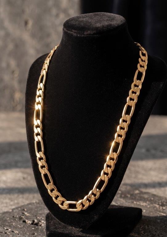 18K/Italy Stamped  Rose Gold Filled  Figaro Chain 50cm-8mm