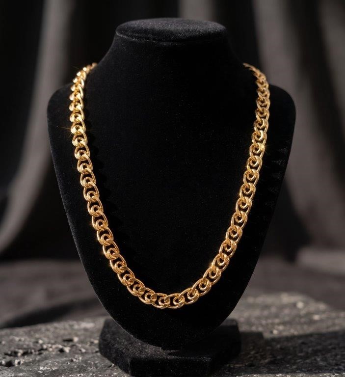 18k Italy Stamped Yellow Gold Bonded Chain-Quality Guarantee-55cm