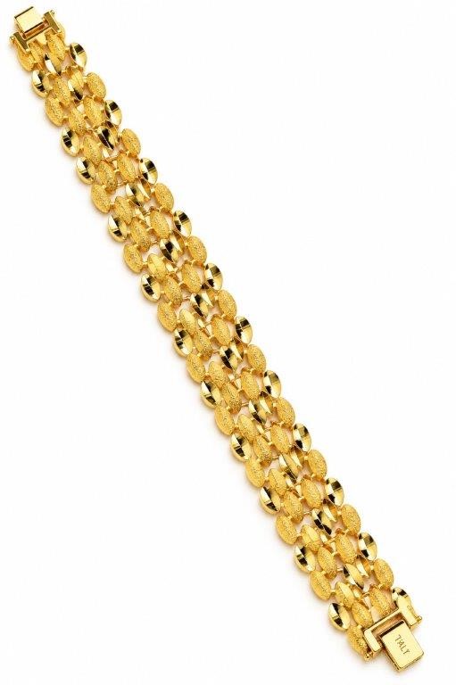 18k Italy Stamped Yellow Gold Bonded Bracelet-Quality Guarantee-20cm