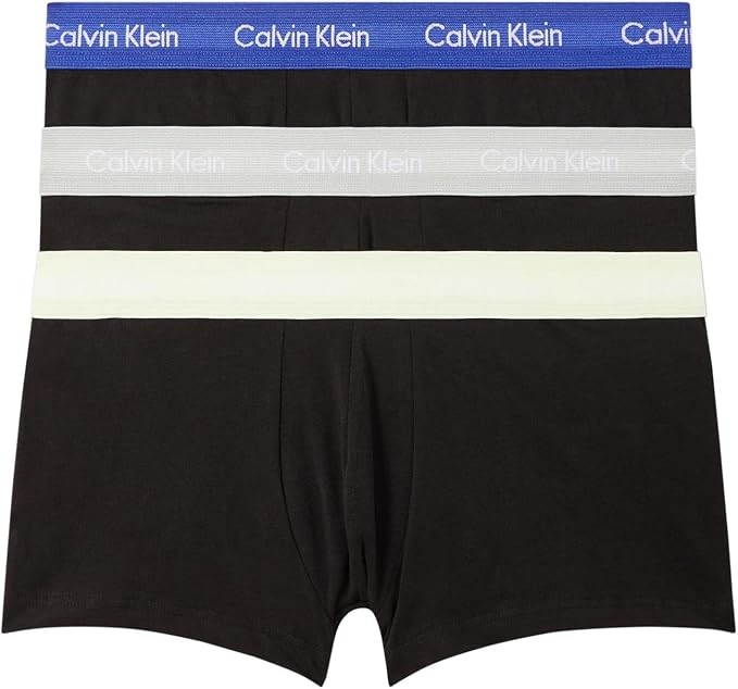 CALVIN KLEIN Men's Cotton Stretch 3 Pack Low Rise Trunks, Size XL