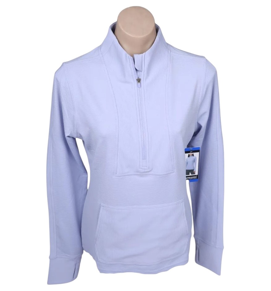90DEGREEBYREFLEX Women's 1/4 Zip Top, Size L, Baby Lavender.