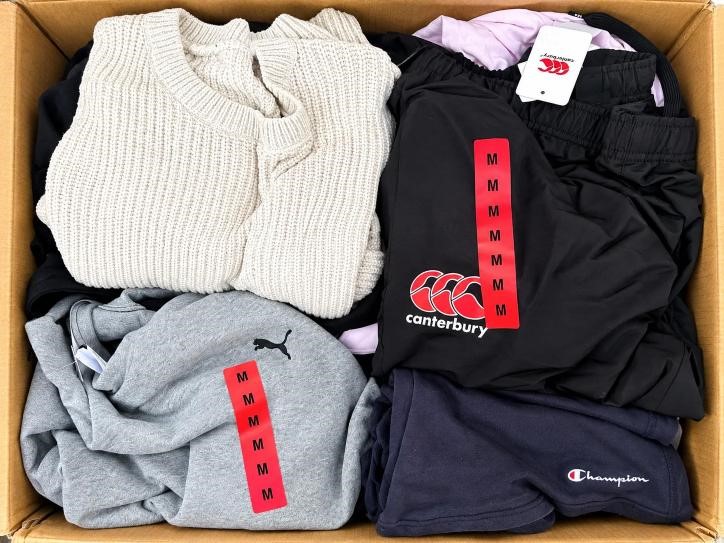 1 BOX of Mix clothing: Puma, Champion, Canterbury, and etc. NB: Various Con