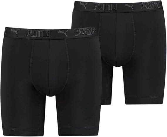 PUMA Men's Sport Microfiber Boxer 2 PACK, Black, XL