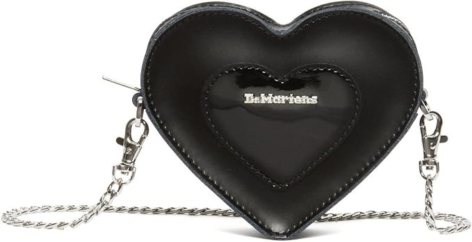 Dr. Martens Mini Heart Leather Satchel, Black Kiev & Black Patent Lamper