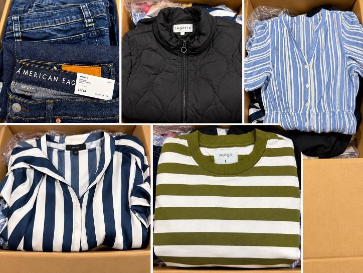 1 Box of Mix Clothing - includes pants, shirts, longsleeves, hoodies and dr