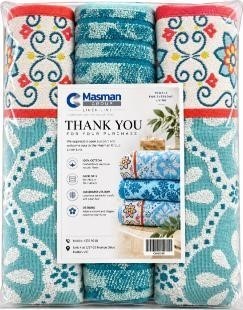 Linen Line 3-Piece 100% Cotton Jacquard Velour Towel Set – Assorted Designs
