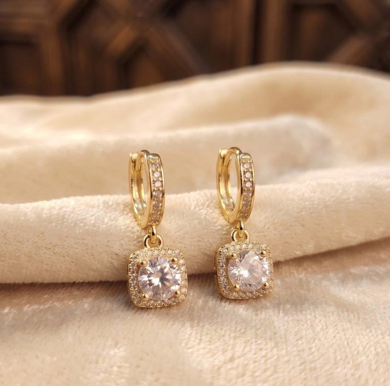 925 Sterling Silver 2.0Ctw White Earrings Simulated Diamonds