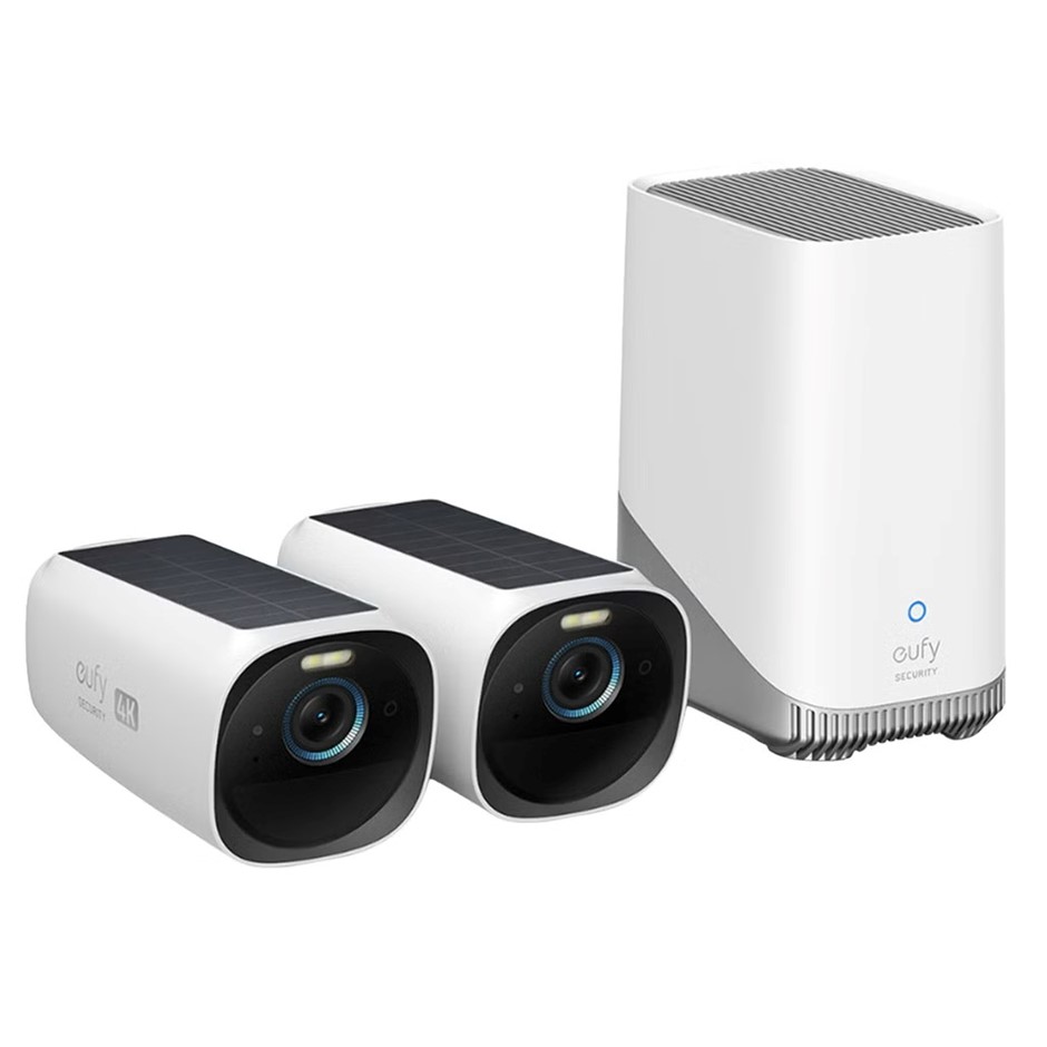 EUFY eufyCam S330 2-Cam Wireless 4K Solar-Powered Security Camera System wi