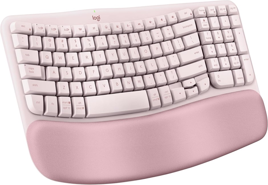 LOGITECH Wave Keys Wireless Ergonomic Keyboard, Rose. Buyers Note - Discou