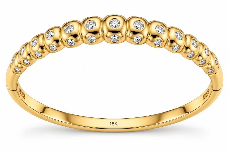 18K/Italy Gold Bonded Bangle -(stamped 18K/Italy)-Warranty Quality