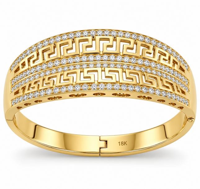 18K/Italy Gold Bonded Bangle -(stamped 18K/Italy)-Warranty Quality