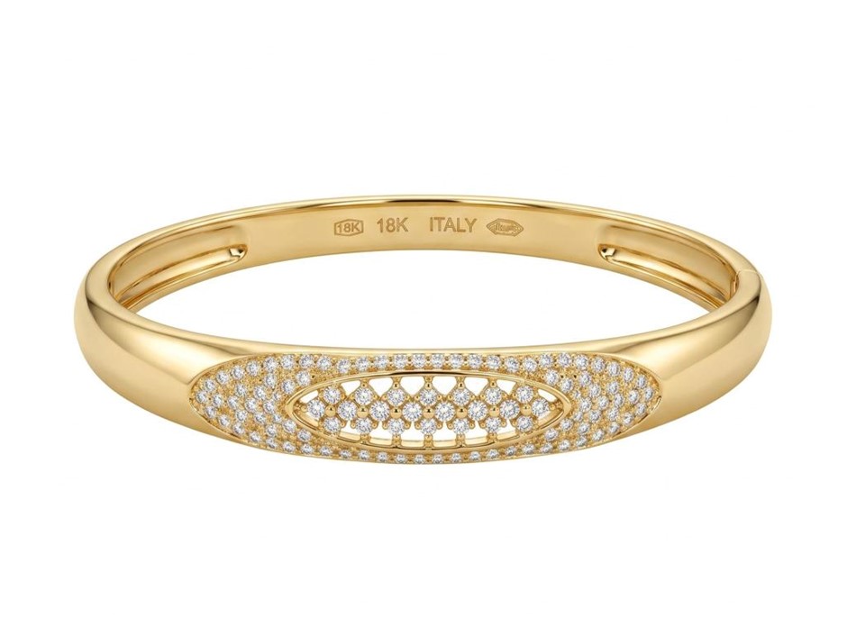 18K/Italy Gold Bonded Bangle -(stamped 18K/Italy)-Warranty Quality