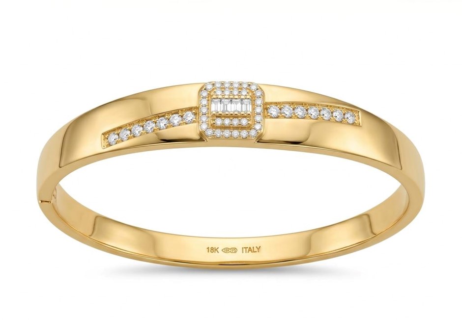 18K/Italy Gold Bonded Bangle -(stamped 18K/Italy)-Warranty Quality