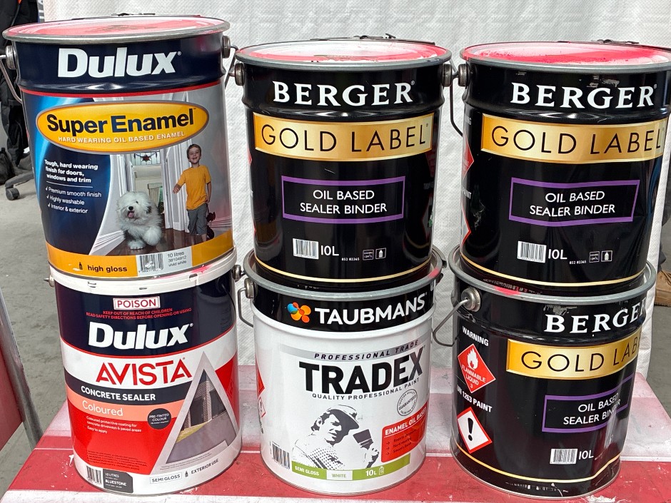 6 x Tubs 10lt Assorted Paint
