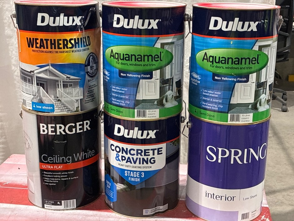6 x Tubs 10lt Assorted Paint