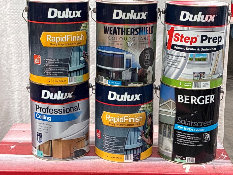 6 x Tubs 10lt Assorted Paint