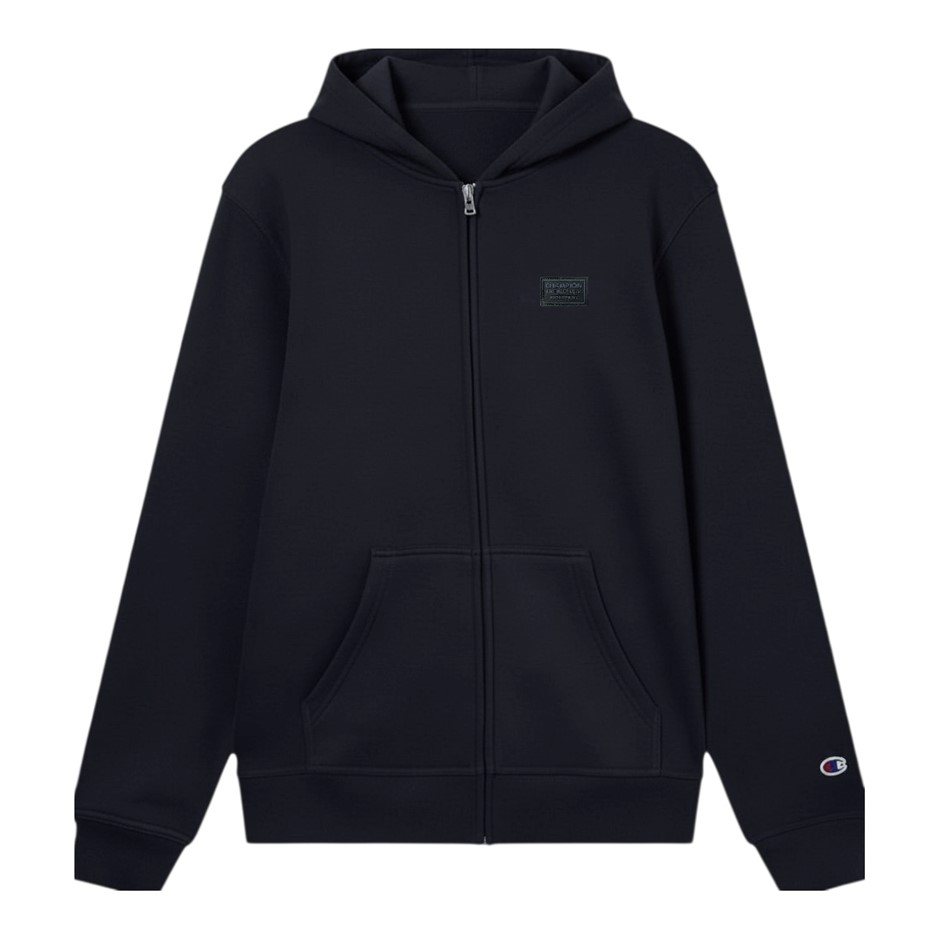 CHAMPION Men's Legacy Badge Zip Hoodie, Size 2XL, Cotton, Navy, ATKXG.