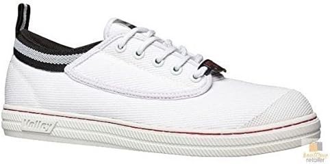 VOLLEY Unisex Safety Canvas Steel Cap Shoe, USM8W10/EU41, White/Black, DWVU