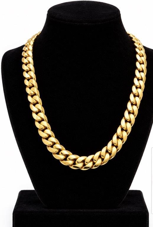18k/Italy Yellow Gold Bonded Cuban chain - 8.8mm-24inch