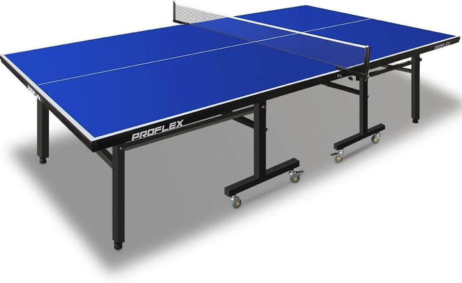 PROFLEX Table Tennis Table, with 4 Player Ping Pong Paddle and Pingpong Bal
