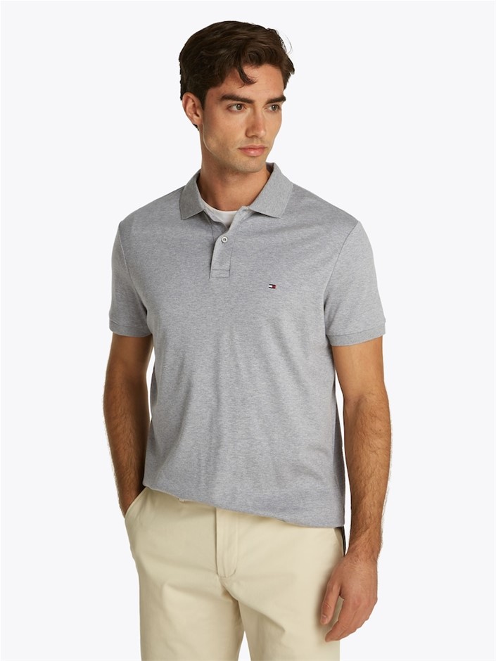 TOMMY HILFIGER Men's Richard Polo, Size 2XL, 100% Cotton, Light Grey (P61),