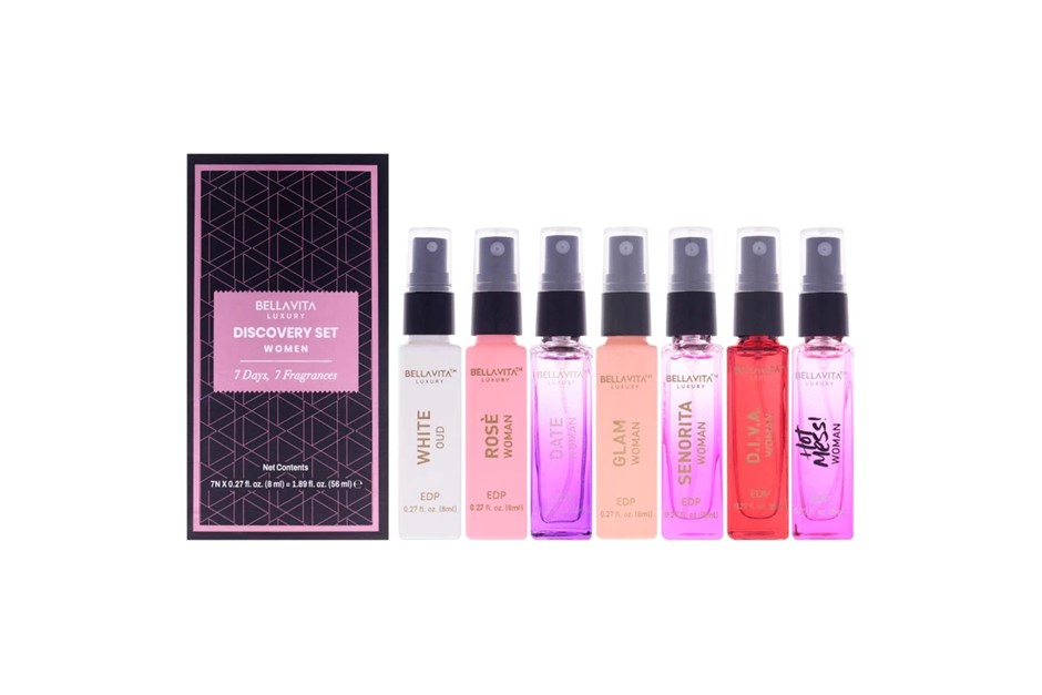 7pcs x BELLAVITA Women's Mini Discovery Set: 0.27oz Rose, Glam, Date, Senor