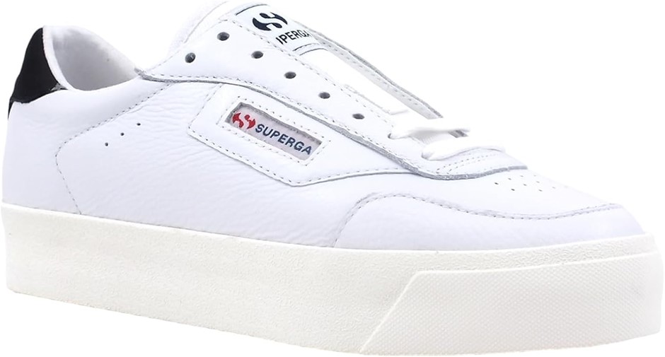 SUPERGA Women's 3854 Court Platform Sneaker, EU38/US7.5, White Black Favori