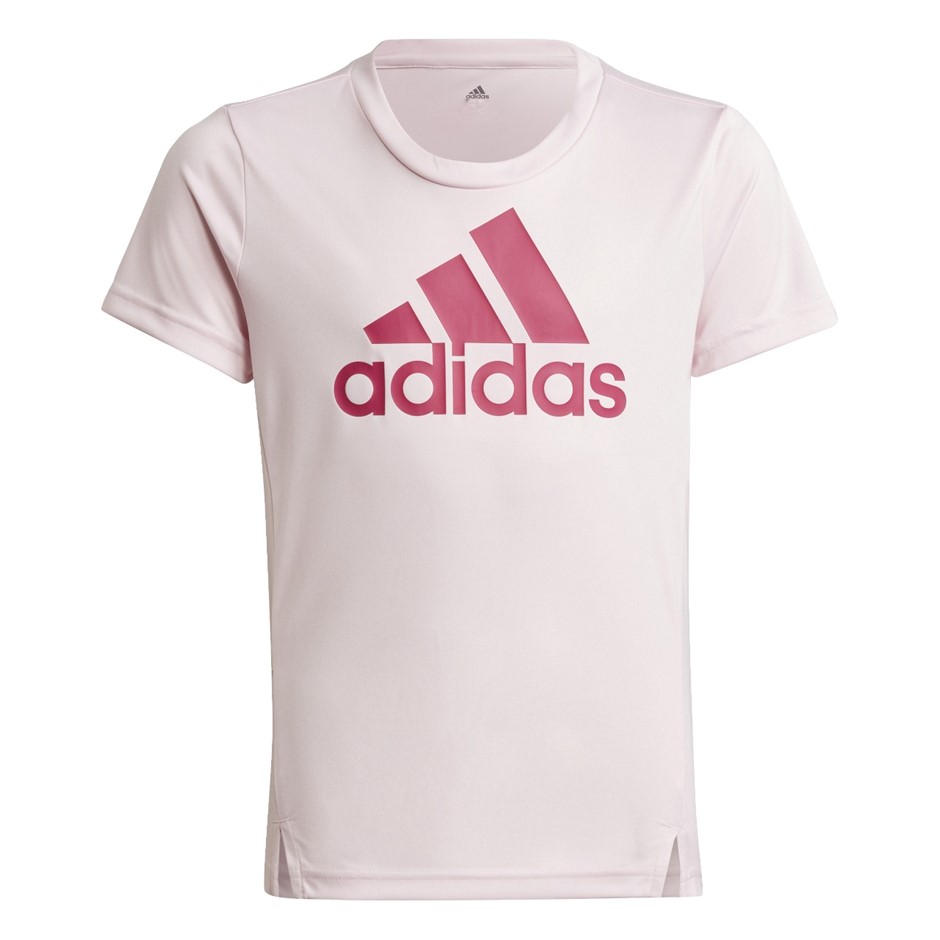 2 x ADIDAS Girl's ESS Big Logo Tee, Size 5-6Y, 100% Polyester, Cloud Pink/T