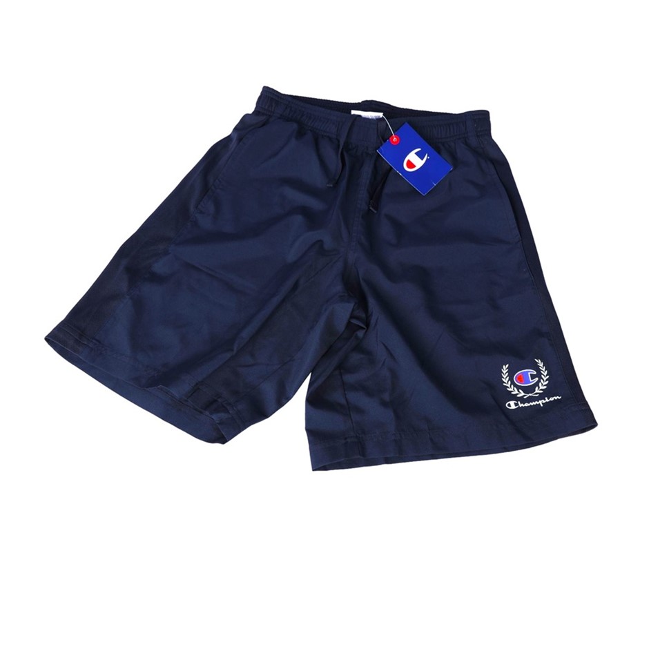 CHAMPION Graphic Demand Shorts, Size S, Navy, ATXNG. Buyers Note - Discoun