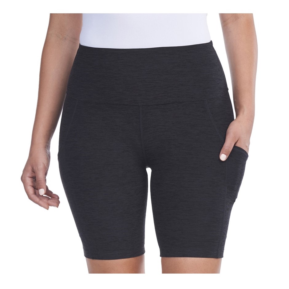 SIGNATURE Women's Brushed Bike Shorts, Size XS, 85% Polyester, Black. Buye