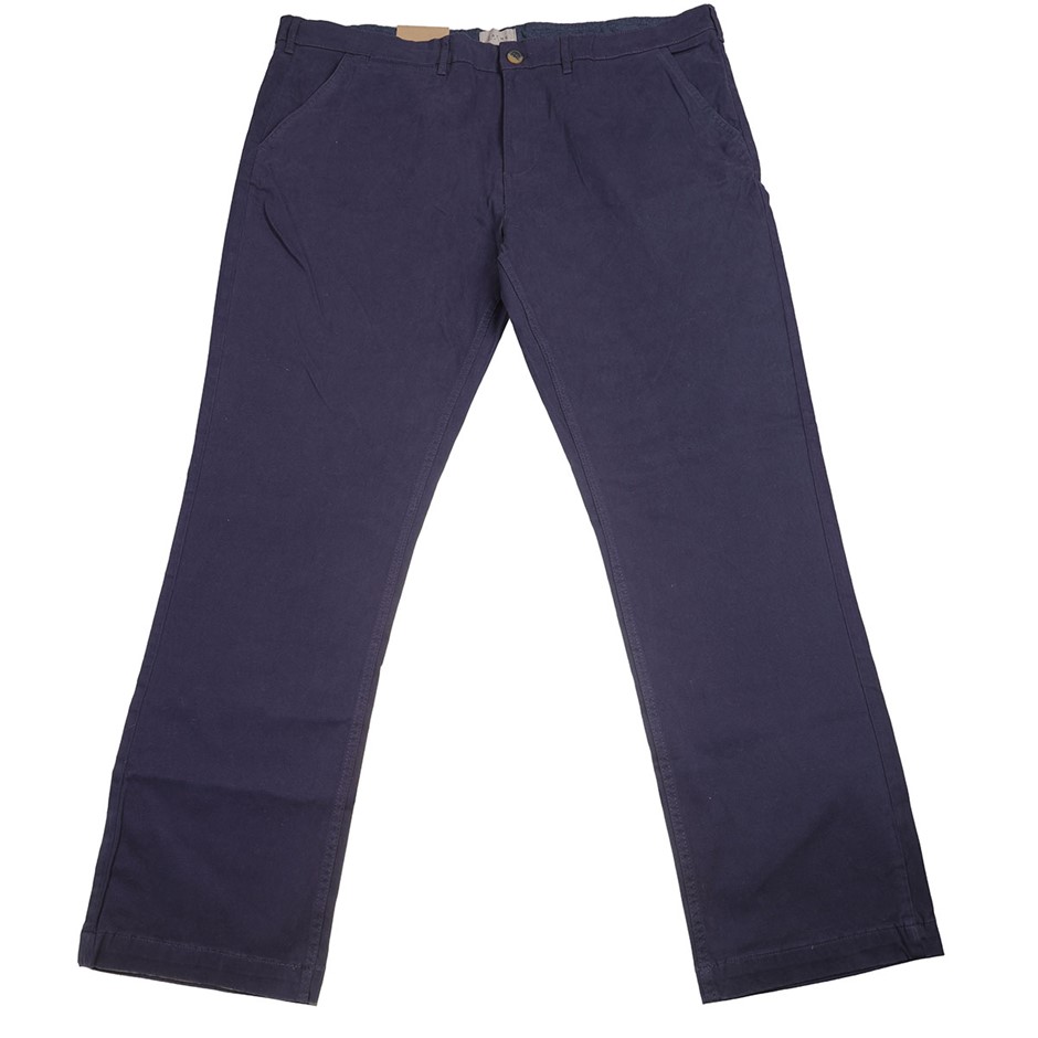 JACHS Men's Flat Front Trousers, Size 32, Cotton/Elastane, Navy. Buyers No