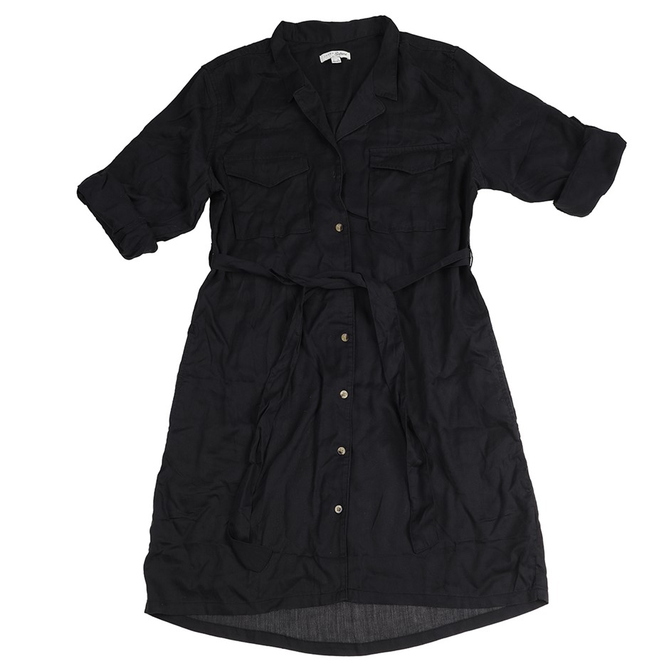 JACHS GIRLFRIEND Women's Long Sleeve Dress, Size L, 100% Tencel (Lyocell),