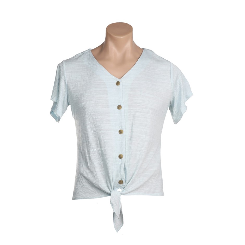 WEATHERPROOF Women's Vintage Tie Front Top, Size S, 67% Polyester / 32% Vis