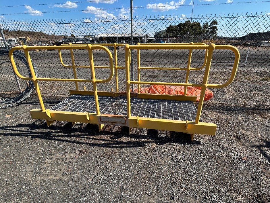 Industrial Steel Stair Section with Safety Handrails