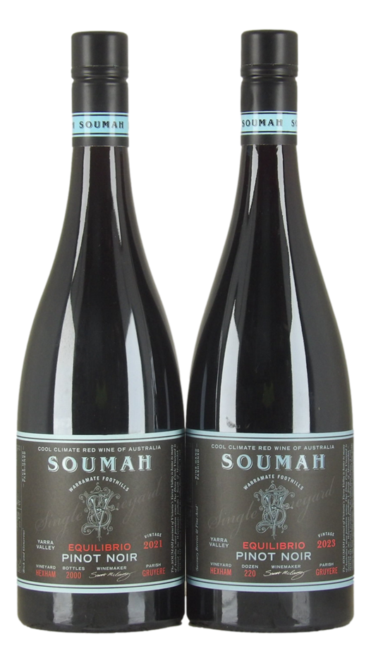 Soumah Equilibrio Hexham Pinot Noir 2021 & 2023 (2x 750mL), Yarra Valley