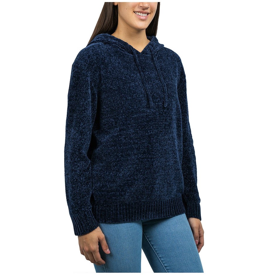 JACHS Women's Chenille Hoodie, Size M, Navy.