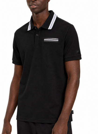 FILA Men's Cooper Polo, Black, Medium