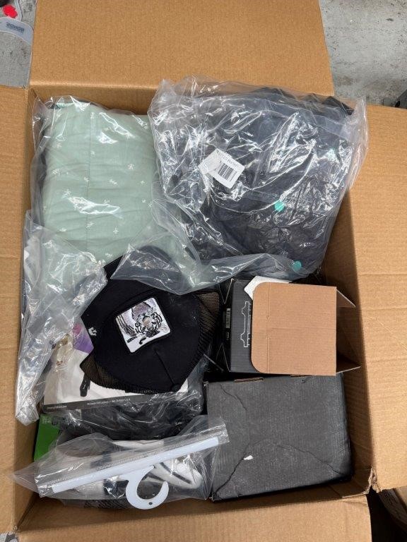 Assorted Box of Costumes and Baby Carriers. NB: Items may not be in origina