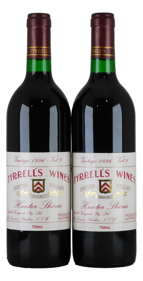 Tyrrell`s Vat 9 Shiraz 1996 (2x 750mL), Hunter Valley.