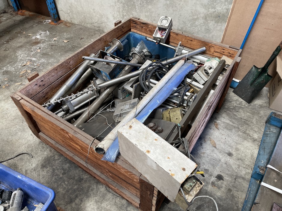 <p>Crate of Various Machine Parts</p>