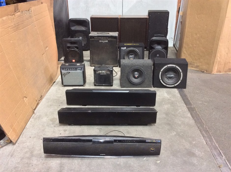 Mixed Brand Speakers, Subwoofers, Soundbars & Guitar Amplifiers
