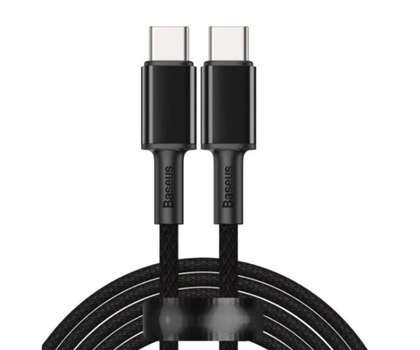 2 x USB-C to USB-C 100W Cable (1m) Black