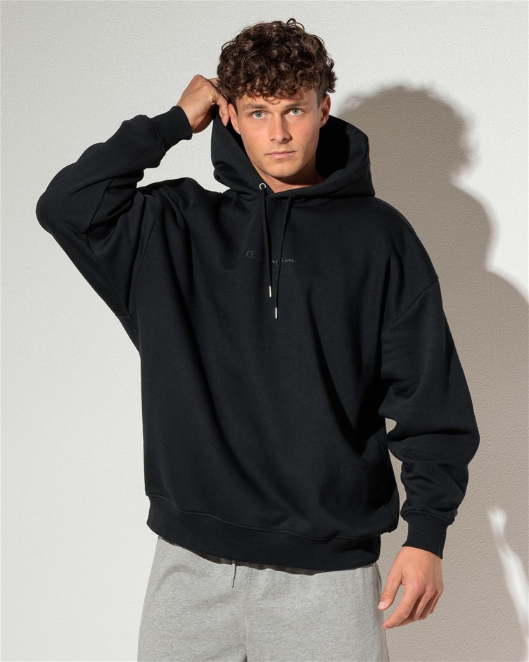 Champion Men's Tonal Script Hoodie AU4VN, Black, Size L