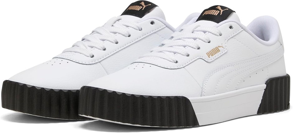 Puma Women's Carina 3.0 Sneaker, Puma White/Puma Gold/Puma Black, 6 US NB: