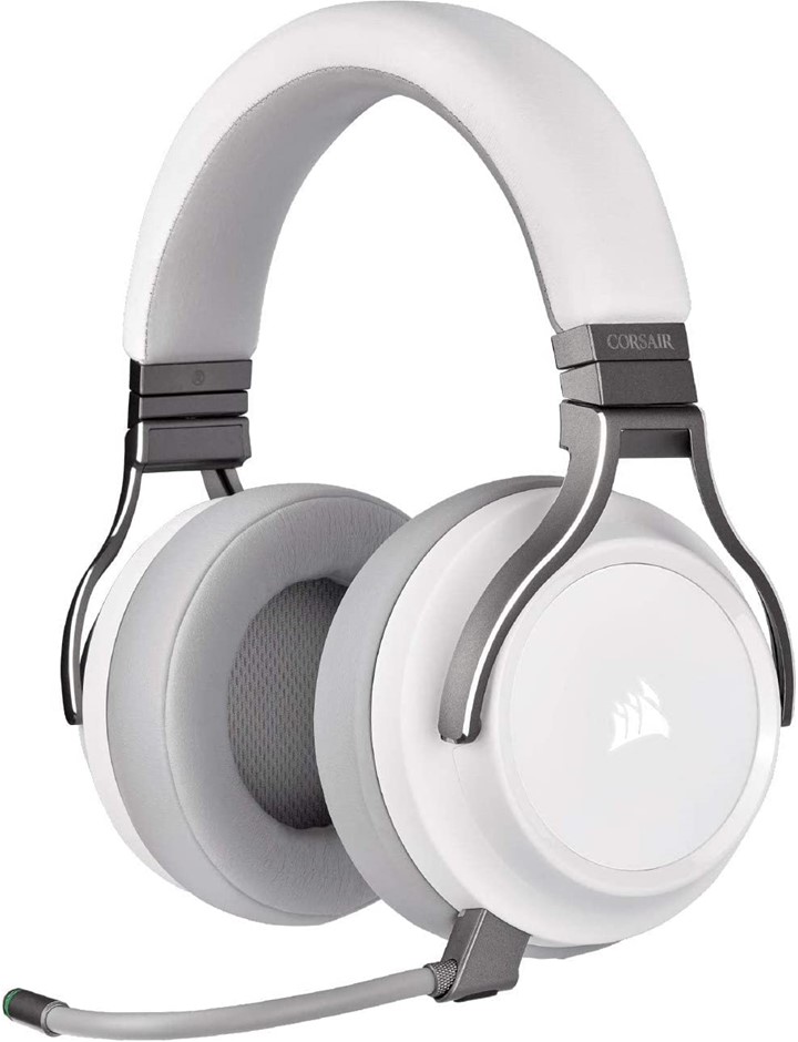 CORSAIR Virtuoso RGB Wireless Gaming Headset, 7.1 Surround Sound, White.