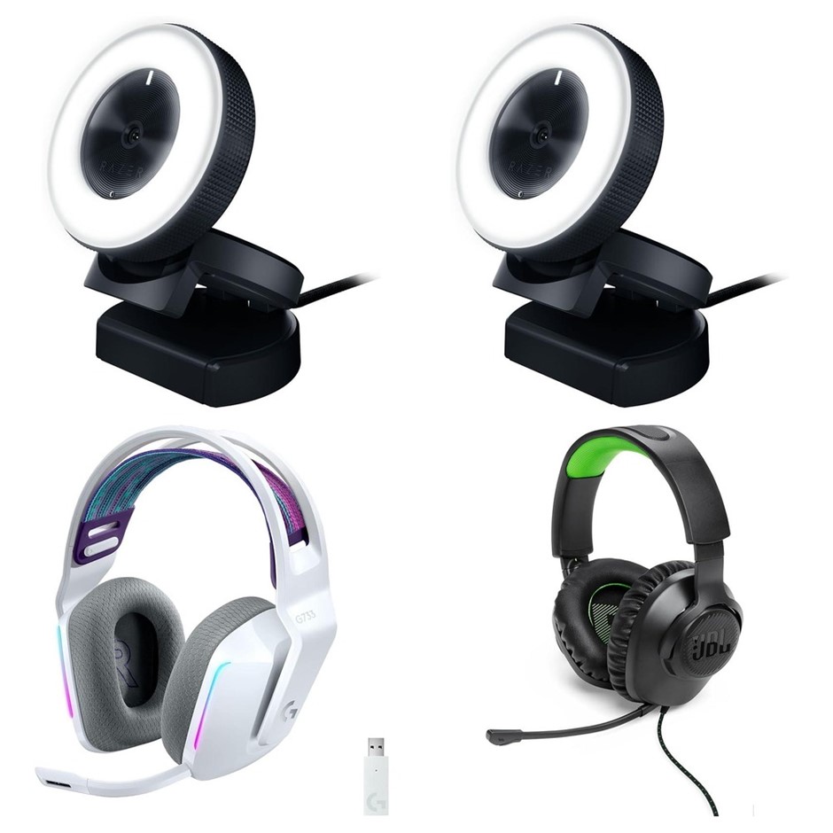 4 x Gaming Accessories. RRP -$500. 2 x RAZER Kiyo Streaming Webcam Full HD